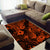 Hawaii Pineapple Area Rug Paradise Flowers Pacific With Orange Polynesian Tribal LT01 - Polynesian Pride