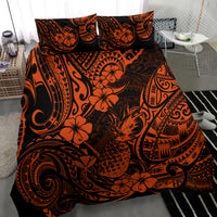 Hawaii Pineapple Bedding Set Paradise Flowers Pacific With Orange Polynesian Tribal LT01 - Polynesian Pride