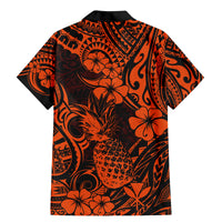 Hawaii Pineapple Family Matching Mermaid Dress and Hawaiian Shirt Paradise Flowers Pacific With Orange Polynesian Tribal LT01 - Polynesian Pride