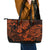 Hawaii Pineapple Leather Tote Bag Paradise Flowers Pacific With Orange Polynesian Tribal LT01 - Polynesian Pride