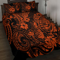 Hawaii Pineapple Quilt Bed Set Paradise Flowers Pacific With Orange Polynesian Tribal LT01 - Polynesian Pride