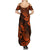 Hawaii Pineapple Summer Maxi Dress Paradise Flowers Pacific With Orange Polynesian Tribal LT01 - Polynesian Pride