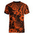 Hawaii Pineapple Women V Neck T Shirt Paradise Flowers Pacific With Orange Polynesian Tribal LT01 - Polynesian Pride