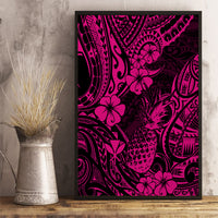 Hawaii Pineapple Canvas Wall Art Paradise Flowers Pacific With Pink Polynesian Tribal LT01 - Polynesian Pride