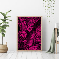Hawaii Pineapple Canvas Wall Art Paradise Flowers Pacific With Pink Polynesian Tribal LT01 - Polynesian Pride