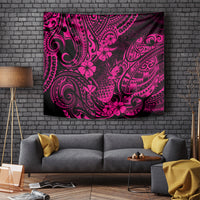 Hawaii Pineapple Tapestry Paradise Flowers Pacific With Pink Polynesian Tribal LT01 Pink - Polynesian Pride