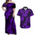 Hawaii Pineapple Couples Matching Off Shoulder Maxi Dress and Hawaiian Shirt Polynesian Pattern Purple Version LT01 Purple - Polynesian Pride