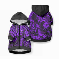 Hawaii Pineapple Pet Hoodie Polynesian Pattern Purple Version