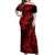 Hawaii Pineapple Off Shoulder Maxi Dress Polynesian Pattern Red Version LT01 Women Red - Polynesian Pride
