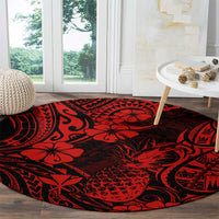 Hawaii Pineapple Round Carpet Polynesian Pattern Red Version LT01 - Polynesian Pride