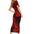 Hawaii Pineapple Short Sleeve Bodycon Dress Polynesian Pattern Red Version LT01 - Polynesian Pride