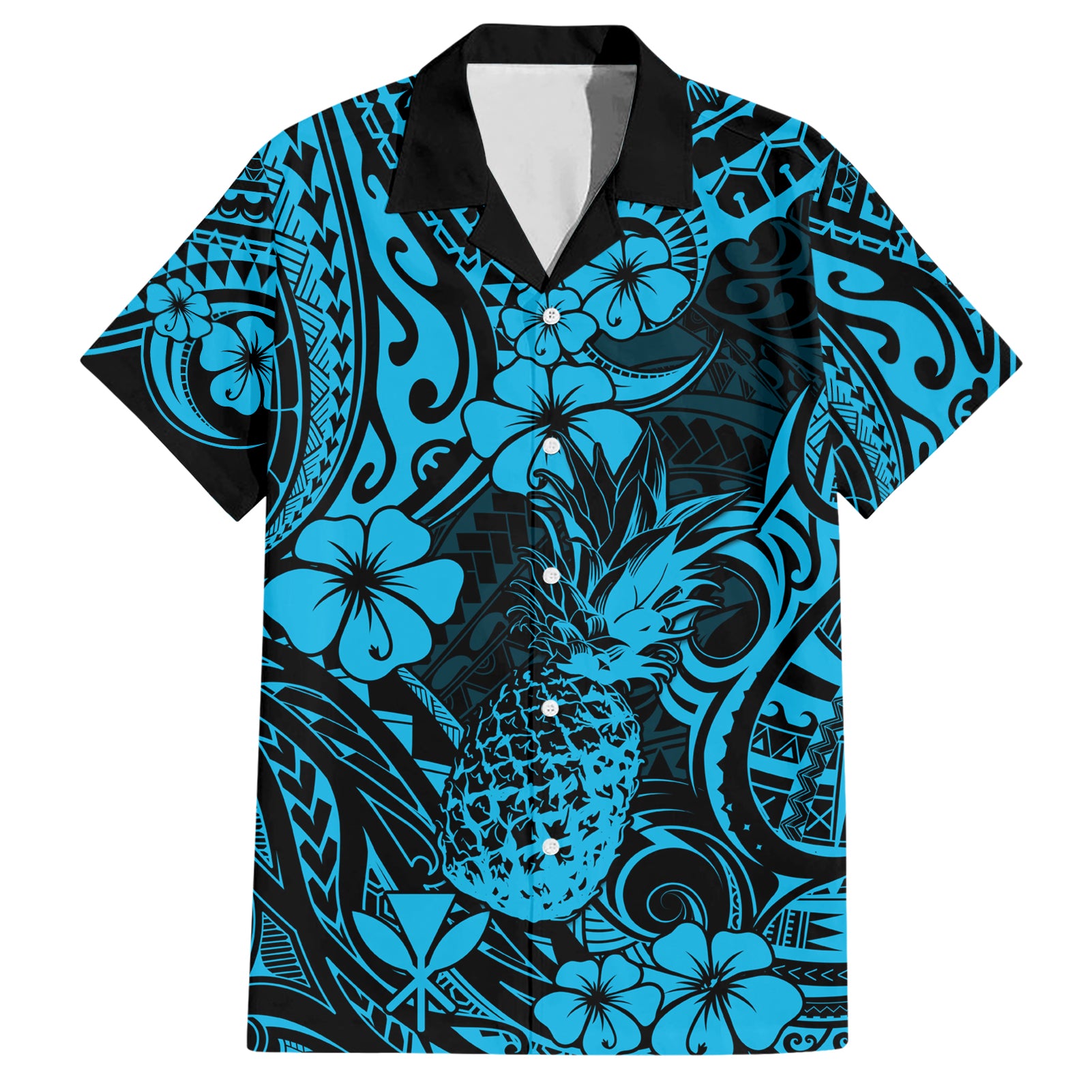 Hawaii Pineapple Hawaiian Shirt Polynesian Pattern Sky Blue Version LT01 Blue - Polynesian Pride