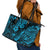 Hawaii Pineapple Leather Tote Bag Polynesian Pattern Sky Blue Version LT01 - Polynesian Pride