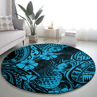 Hawaii Pineapple Round Carpet Polynesian Pattern Sky Blue Version LT01 - Polynesian Pride