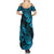 Hawaii Pineapple Summer Maxi Dress Polynesian Pattern Sky Blue Version LT01 - Polynesian Pride