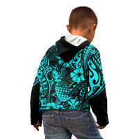 Hawaii Pineapple Kid Hoodie Polynesian Pattern Turquoise Version LT01 - Polynesian Pride