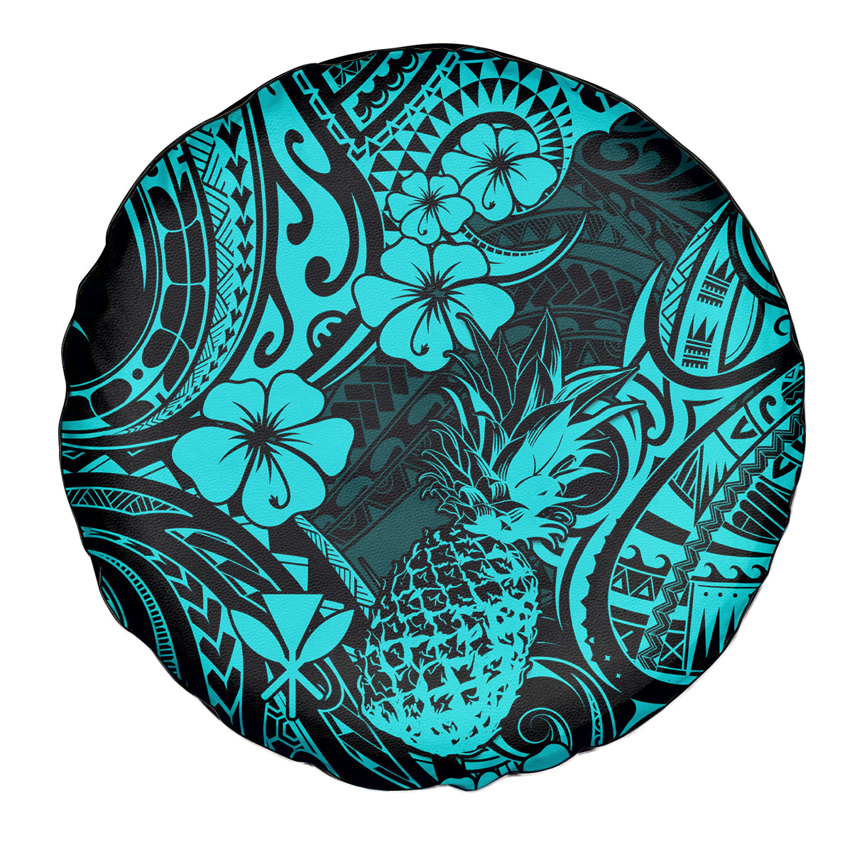 Hawaii Pineapple Spare Tire Cover Polynesian Pattern Turquoise Version LT01 Turquoise - Polynesian Pride