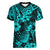 Hawaii Pineapple Women V Neck T Shirt Polynesian Pattern Turquoise Version LT01 Female Turquoise - Polynesian Pride