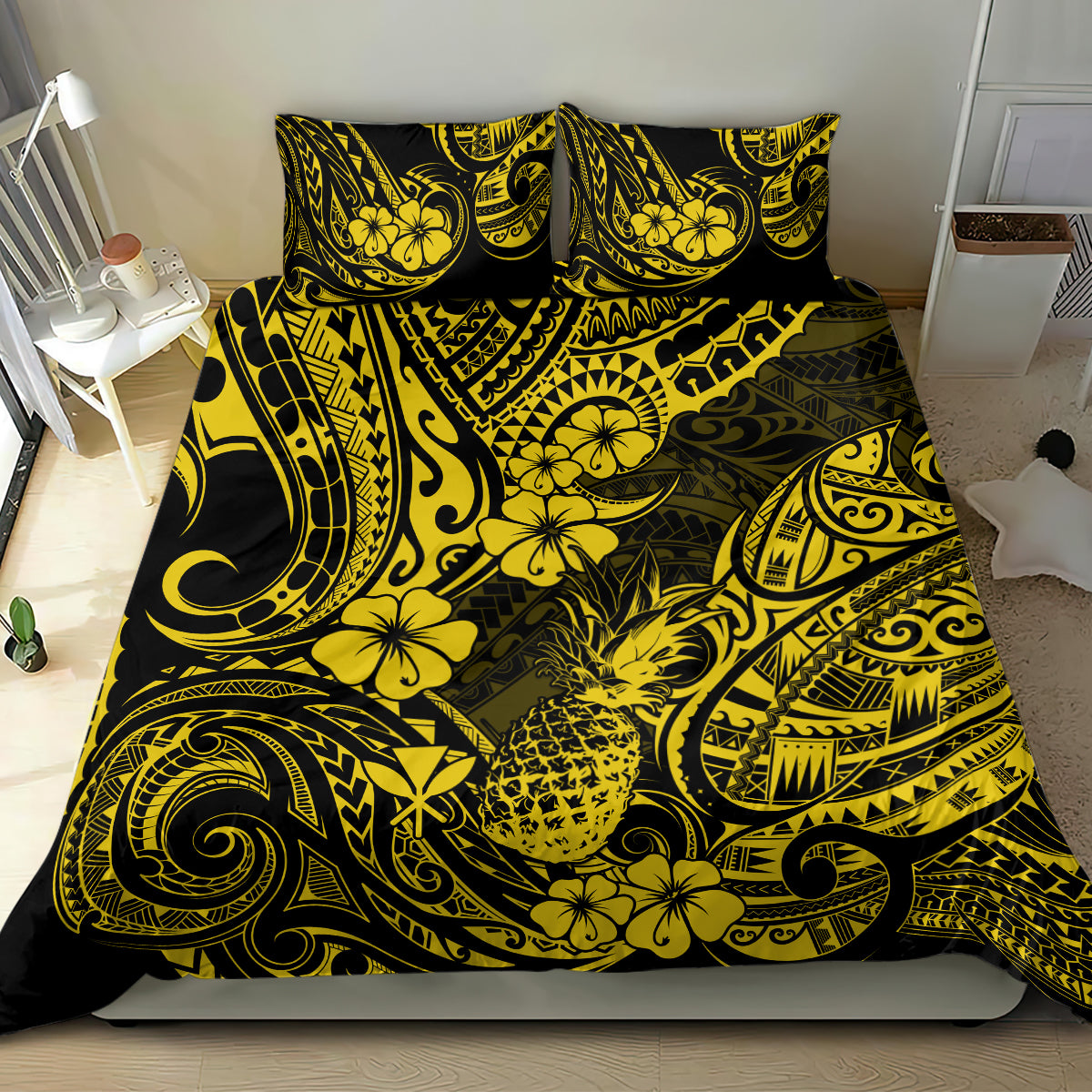 Hawaii Pineapple Bedding Set Polynesian Pattern Yellow Version LT01 - Polynesian Pride