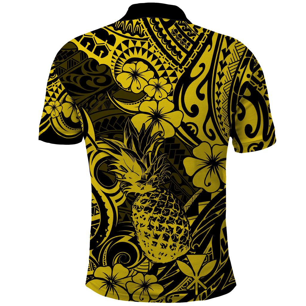 Hawaii Pineapple Polo Shirt Polynesian Pattern Yellow Version LT01 - Polynesian Pride