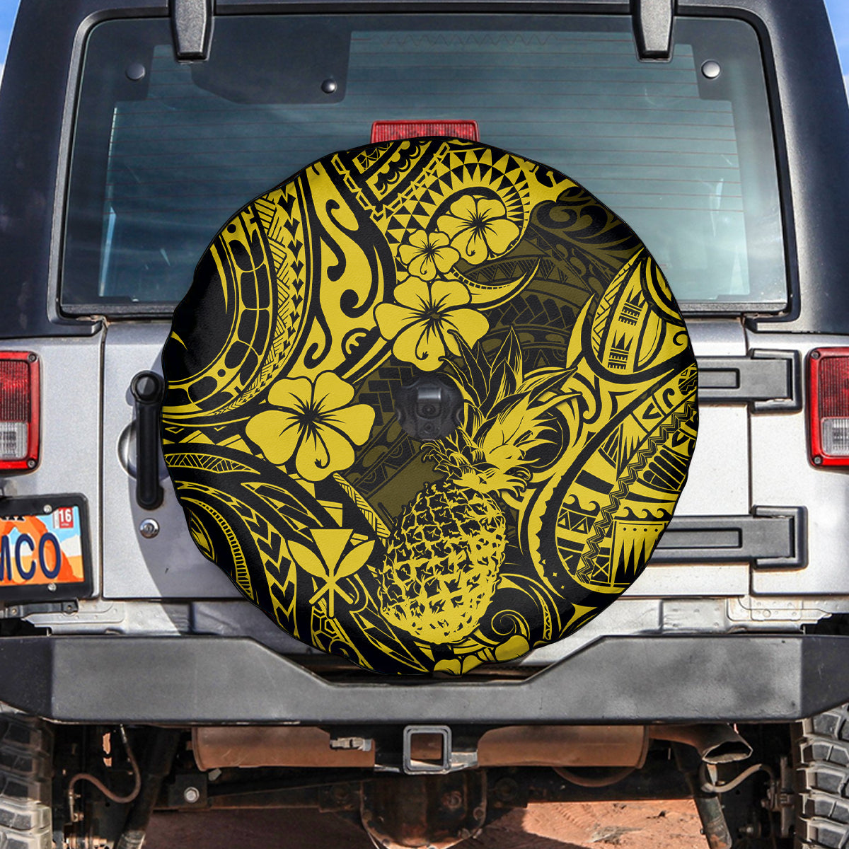 Hawaii Pineapple Spare Tire Cover Polynesian Pattern Yellow Version LT01 - Polynesian Pride