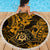Hawaii Shaka Sign Beach Blanket With Polynesian Hibiscus Gold Unique LT01 - Wonder Print Shop