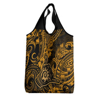 Hawaii Shaka Sign Grocery Bag With Polynesian Hibiscus Gold Unique