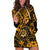 Hawaii Shaka Sign Hoodie Dress With Polynesian Hibiscus Gold Unique LT01 Gold - Polynesian Pride