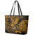 Hawaii Shaka Sign Leather Tote Bag With Polynesian Hibiscus Gold Unique LT01 - Polynesian Pride