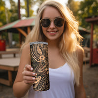 Hawaii Shaka Sign Skinny Tumbler With Polynesian Hibiscus Gold Unique
