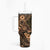 Hawaii Shaka Sign Tumbler With Handle With Polynesian Hibiscus Gold Unique