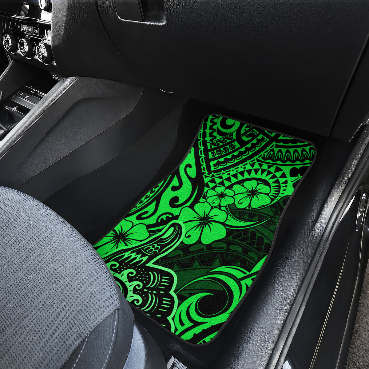 Hawaii Shaka Sign Car Mats With Polynesian Hibiscus Green Unique LT01 - Polynesian Pride