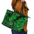 Hawaii Shaka Sign Leather Tote Bag With Polynesian Hibiscus Green Unique LT01 - Polynesian Pride