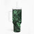 Hawaii Shaka Sign Tumbler With Handle With Polynesian Hibiscus Green Unique