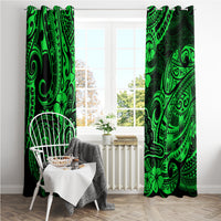 Hawaii Shaka Sign Window Curtain With Polynesian Hibiscus Green Unique LT01 - Polynesian Pride