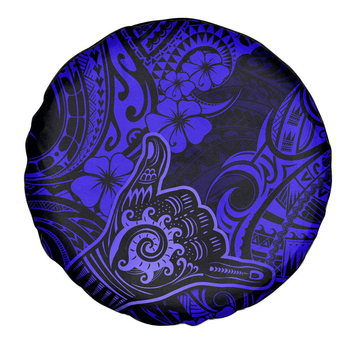 Hawaii Shaka Sign Spare Tire Cover With Polynesian Hibiscus Navy Blue Unique LT01 Blue - Polynesian Pride