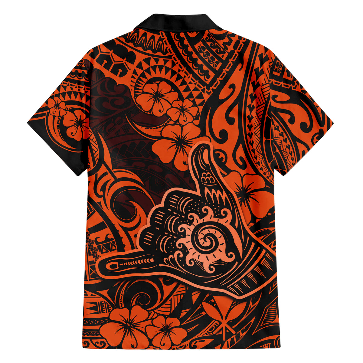Hawaii Shaka Sign Hawaiian Shirt With Polynesian Hibiscus Orange Unique LT01 - Polynesian Pride