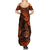 Hawaii Shaka Sign Summer Maxi Dress With Polynesian Hibiscus Orange Unique LT01 - Polynesian Pride