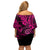 Hawaii Shaka Sign Family Matching Off Shoulder Short Dress and Hawaiian Shirt With Polynesian Hibiscus Pink Unique LT01 - Polynesian Pride