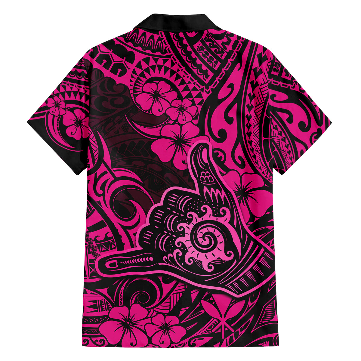 Hawaii Shaka Sign Family Matching Summer Maxi Dress and Hawaiian Shirt With Polynesian Hibiscus Pink Unique LT01 - Polynesian Pride