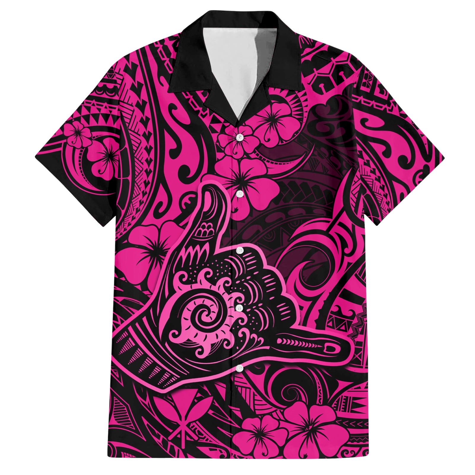 Hawaii Shaka Sign Hawaiian Shirt With Polynesian Hibiscus Pink Unique LT01 Pink - Polynesian Pride