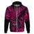 Hawaii Shaka Sign Hoodie With Polynesian Hibiscus Pink Unique LT01 Zip Hoodie Pink - Polynesian Pride