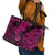 Hawaii Shaka Sign Leather Tote Bag With Polynesian Hibiscus Pink Unique LT01 - Polynesian Pride