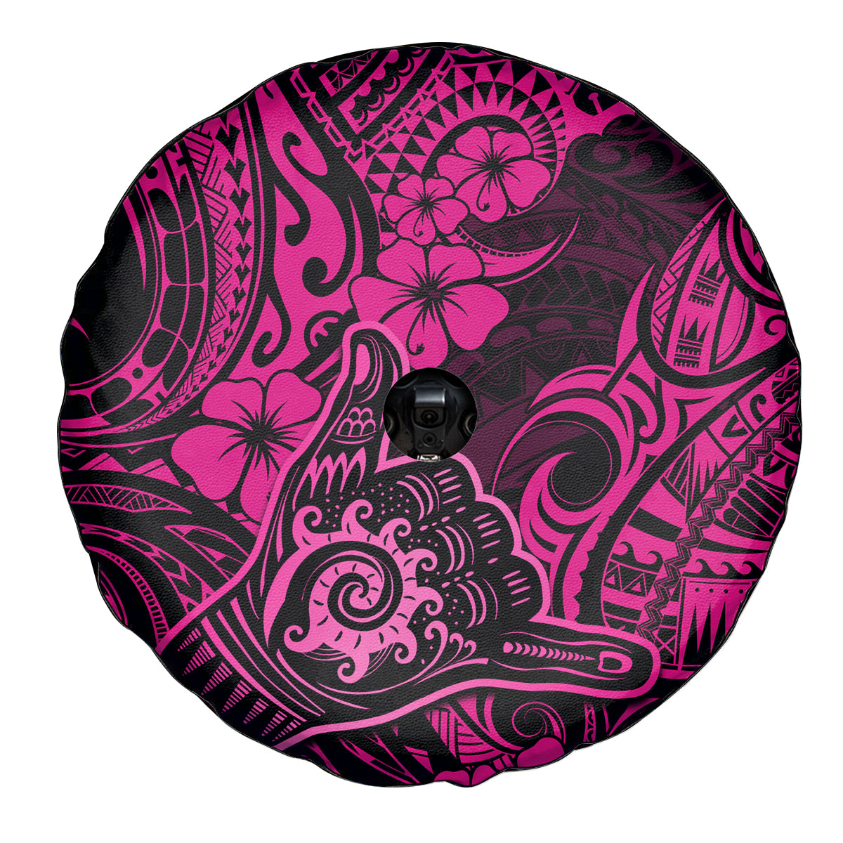 Hawaii Shaka Sign Spare Tire Cover With Polynesian Hibiscus Pink Unique LT01 - Polynesian Pride