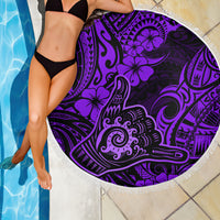 Hawaii Shaka Sign Beach Blanket Polynesian Pattern Purple Version LT01 - Wonder Print Shop