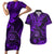 Hawaii Shaka Sign Couples Matching Short Sleeve Bodycon Dress and Hawaiian Shirt Polynesian Pattern Purple Version LT01 Purple - Polynesian Pride