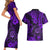 Hawaii Shaka Sign Couples Matching Short Sleeve Bodycon Dress and Hawaiian Shirt Polynesian Pattern Purple Version LT01 - Polynesian Pride