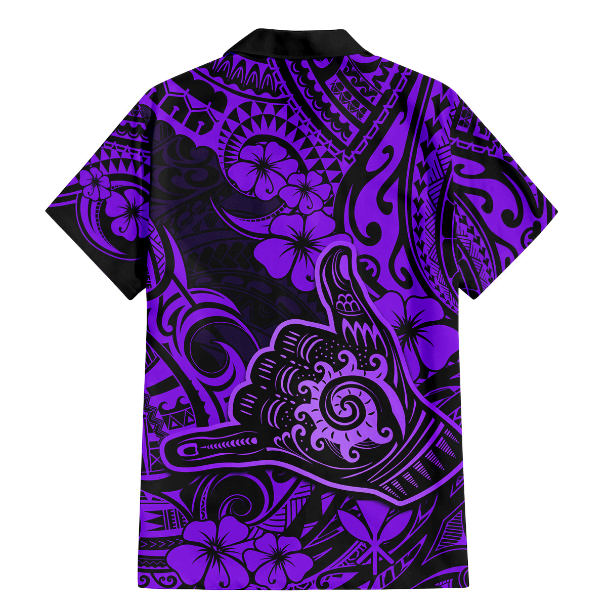 Hawaii Shaka Sign Family Matching Mermaid Dress and Hawaiian Shirt Polynesian Pattern Purple Version LT01 - Polynesian Pride