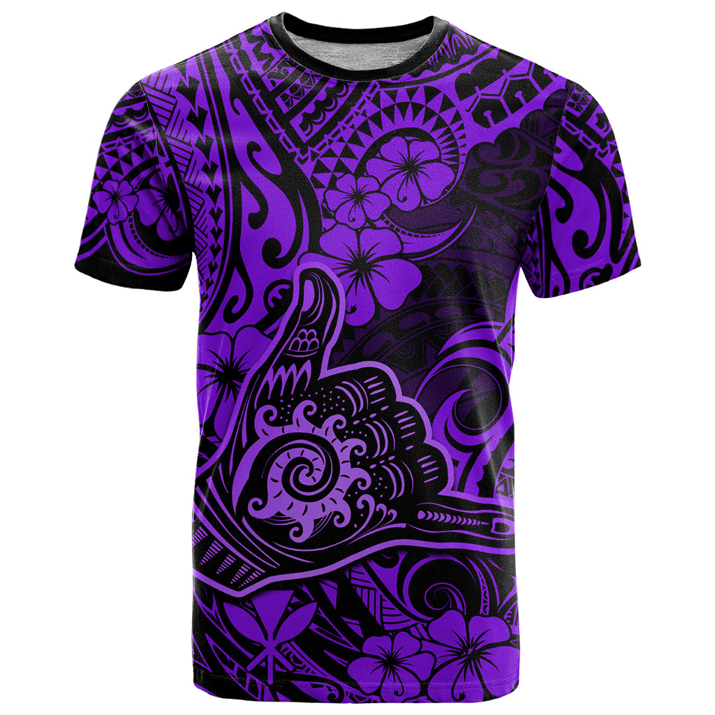 Hawaii Shaka Sign T Shirt Polynesian Pattern Purple Version LT01 Purple - Polynesian Pride