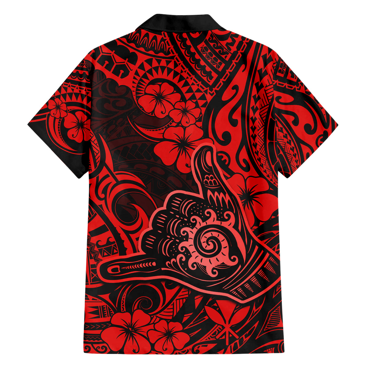 Hawaii Shaka Sign Hawaiian Shirt Polynesian Pattern Red Version LT01 - Polynesian Pride